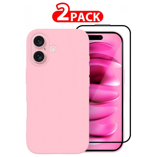 CATANES (for iPhone 16 Plus) 2 Pack Case and Screen Protector, Slim Silicone Case, Full Covered Anti Scratch Shockproof Protective Cover