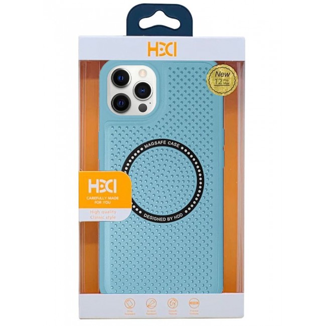 CATANES iPhone 12 Pro Max Leather Case MagSafe Back Cover Sky Blue