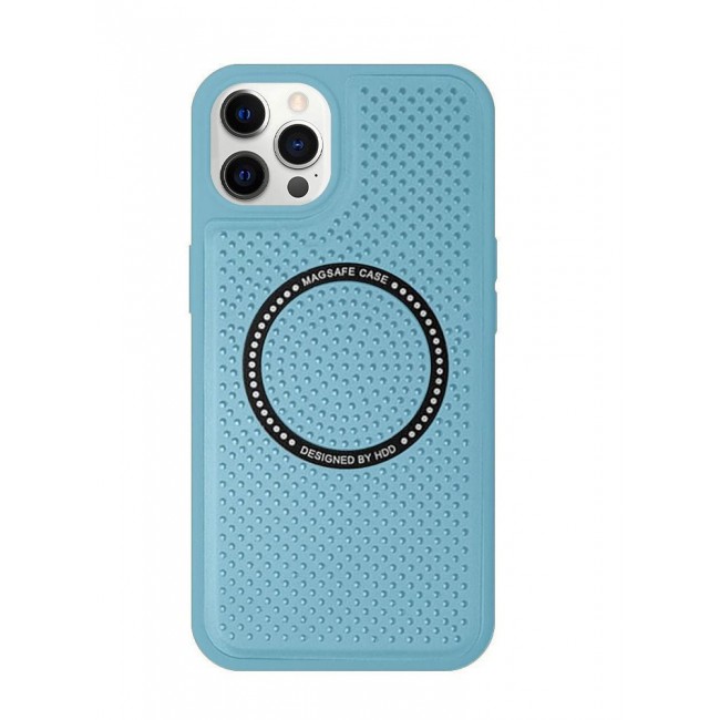 CATANES iPhone 12 Pro Max Leather Case MagSafe Back Cover Sky Blue
