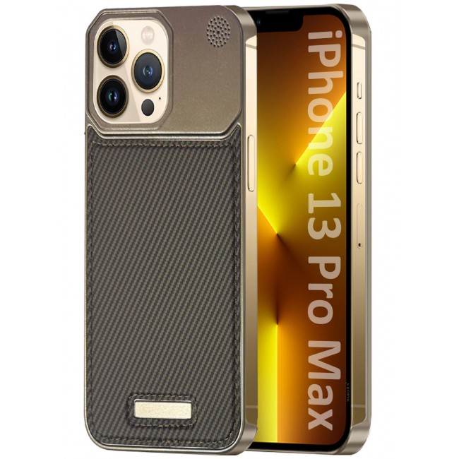 CATANES iPhone 13 Pro Max Case Leather Metal Design, Slim Lightweight Minimalist Cover