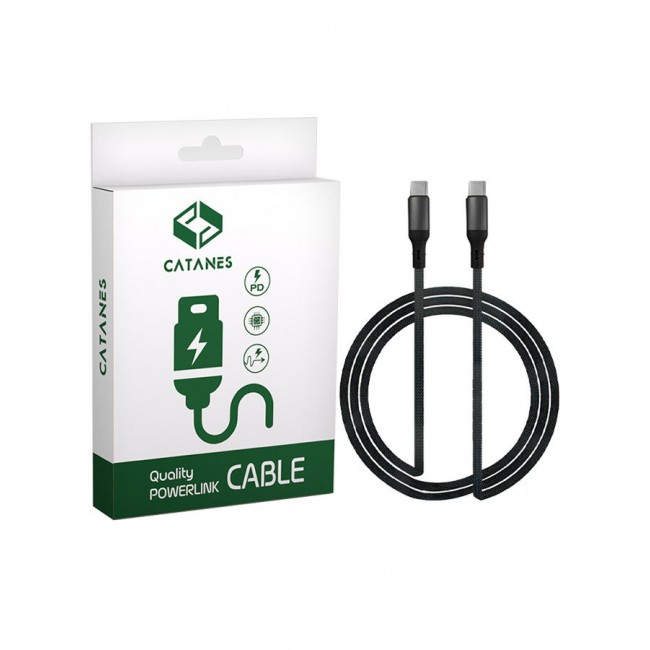 CATANES Fast USB-C to USB-C Cable Premium Braided Fast Charging and Data Transfer, PD Supported 1m - Black