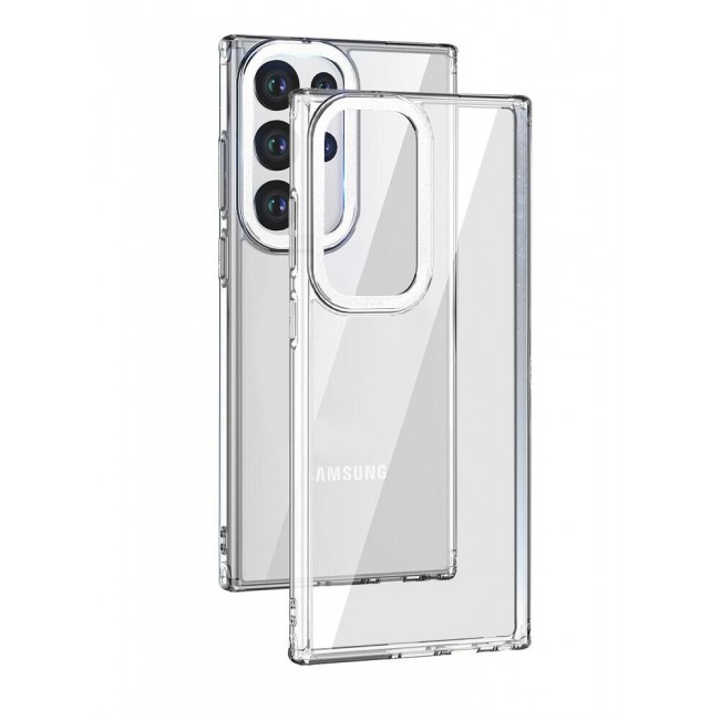 CATANES Samsung Galaxy S23 Ultra Clear Case Shockproof Slim Anti-Yellow Hybrid Hard PC+ TPU Cover Metal Camera Lens Frame