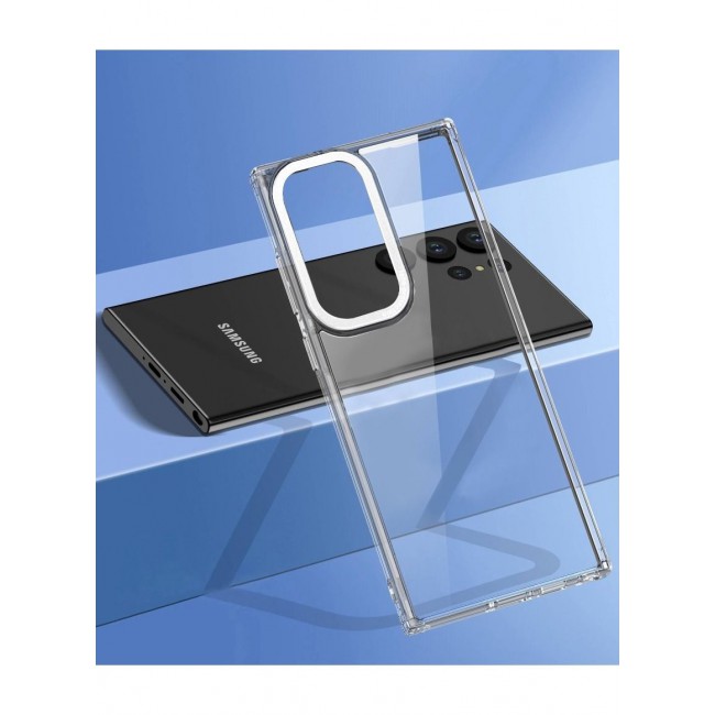 CATANES Samsung Galaxy S23 Ultra Clear Case Shockproof Slim Anti-Yellow Hybrid Hard PC+ TPU Cover Metal Camera Lens Frame