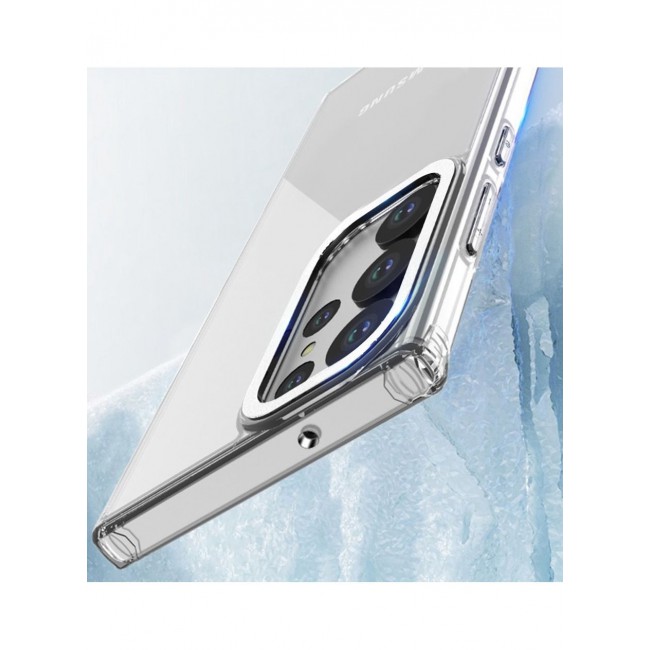 CATANES Samsung Galaxy S23 Ultra Clear Case Shockproof Slim Anti-Yellow Hybrid Hard PC+ TPU Cover Metal Camera Lens Frame