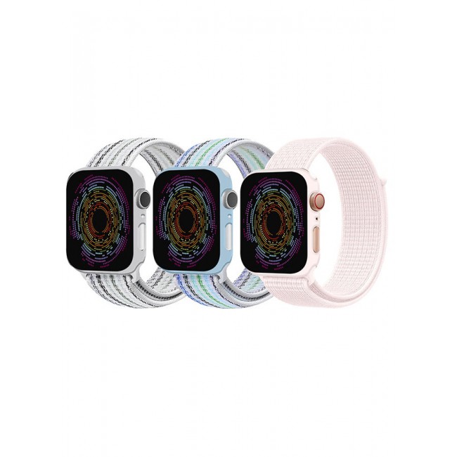 CATANES 3 Pack Apple Watch Band 38mm 40mm 41mm Sport Loop Nylon Band Quick Release Soft Fabric Nylon Adjustable Rugged Velcro Replacement Wristband Strap for Men Women Compatible with Series SE/7/6/5/4/3/2/1