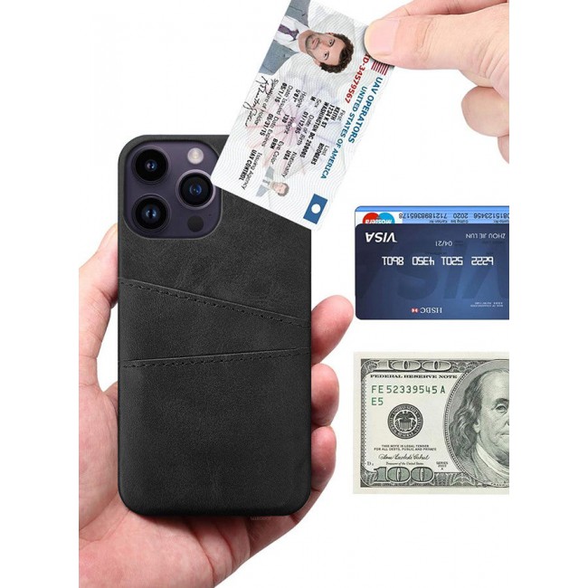 CATANES iPhone 14 Pro Max 3Packs Case Cover Leather with Card Holder for Men Women Phone Case with 3D Screen Protector - Black