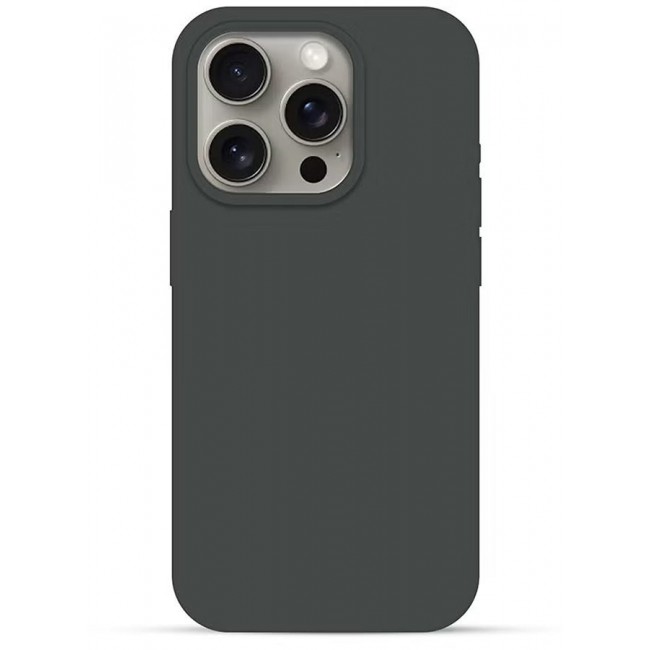CATANES iPhone 15 Pro Max Case Silicone Case Full Body Protective Cover Shockproof Slim Phone Case Anti-Scratch Soft Microfiber Lining Grey