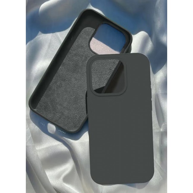 CATANES iPhone 15 Pro Max Case Silicone Case Full Body Protective Cover Shockproof Slim Phone Case Anti-Scratch Soft Microfiber Lining Grey