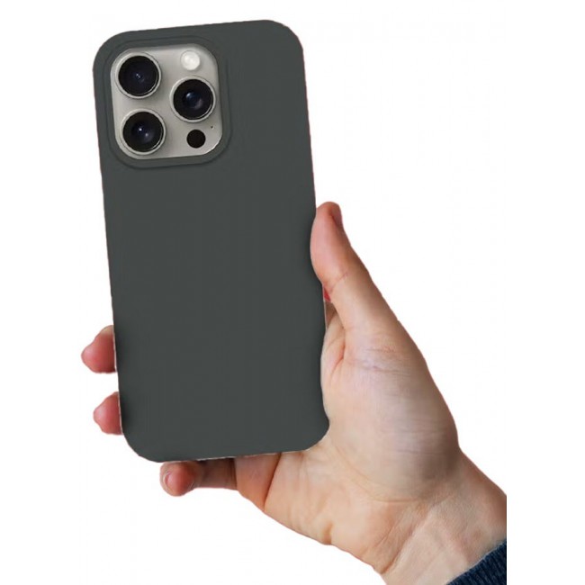 CATANES iPhone 15 Pro Max Case Silicone Case Full Body Protective Cover Shockproof Slim Phone Case Anti-Scratch Soft Microfiber Lining Grey