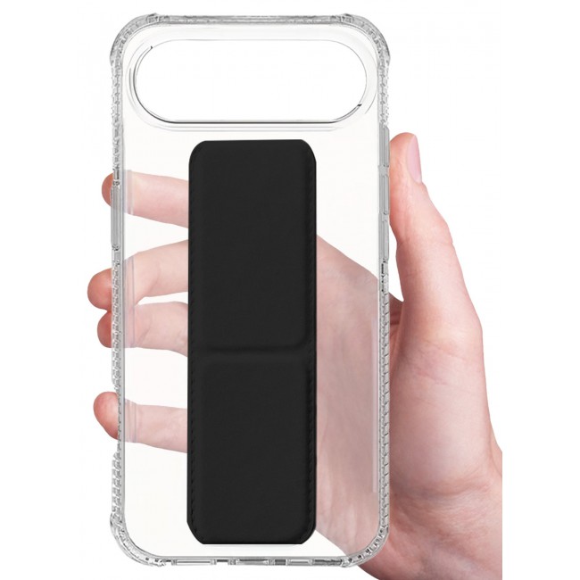 CATANES 2 Packs Finger Grip Clear Case Cover for iPhone 17 Air- Kickstand Car Magnetic Holder Multi-function Protective Two-in-one Case with Privacy Screen Protector - Black