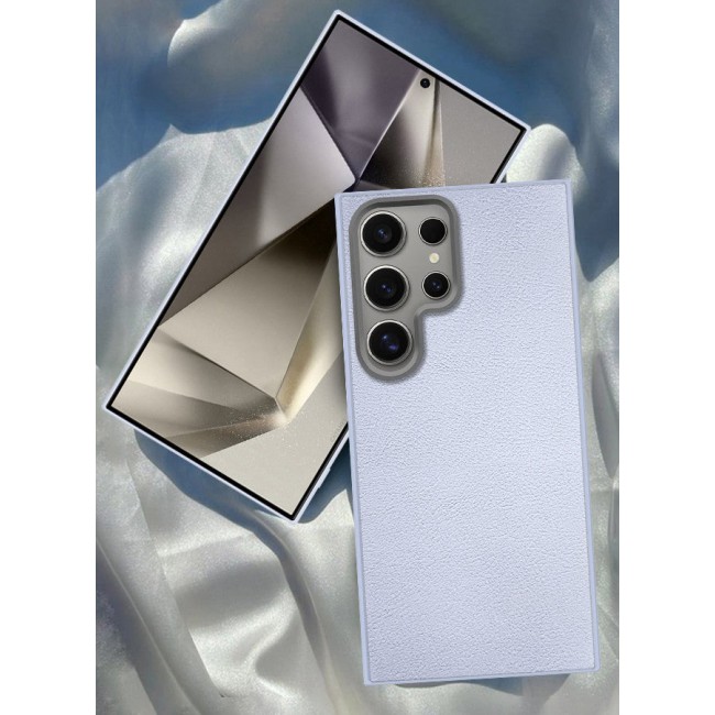 CATANES (for Samsung Galaxy S24 Ultra) Case Cover Leather Case with Lens Frame Shockproof Full Body Protective Cover Light Blue