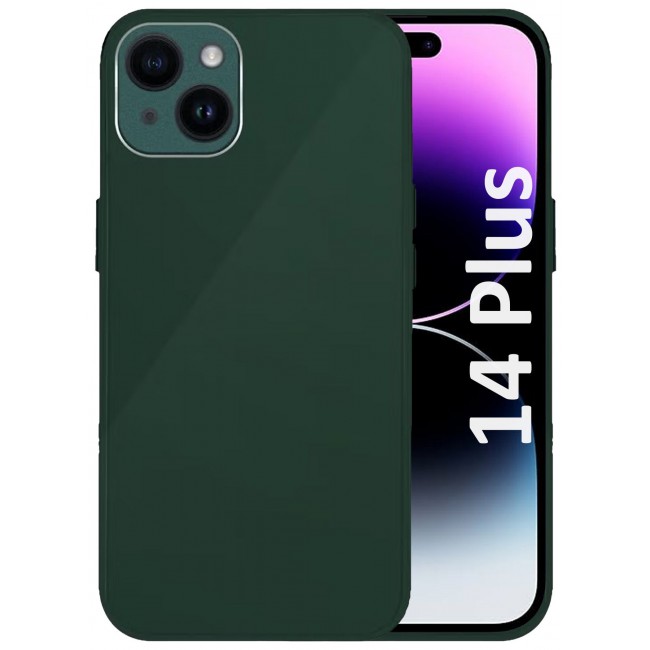 CATANES iPhone14 Plus Electroplated Hard Glossy Case Camera Protection Shockproof Anti Fall Case Green