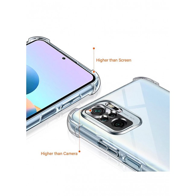 CATANES Xiaomi Redmi Note 10S 4G Case Cover Clear Protective TPU Four Corners Cover Transparent Soft Case