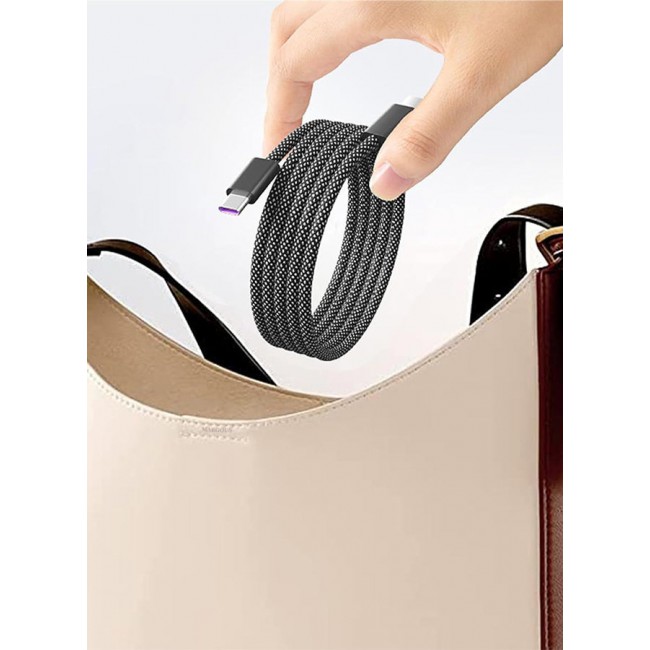 CATANES Fast USB-C to USB-C Cable Premium Braided Fast Charging and Data Transfer, PD Supported 1m - Dark Grey & White