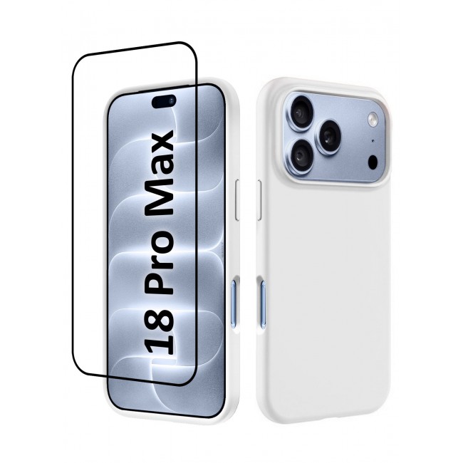 CATANES 2 Pack Silicone Case Designed for iPhone 18 Pro Max - Soft Liquid Silicone Slim Shockproof Protective Back Cover - White