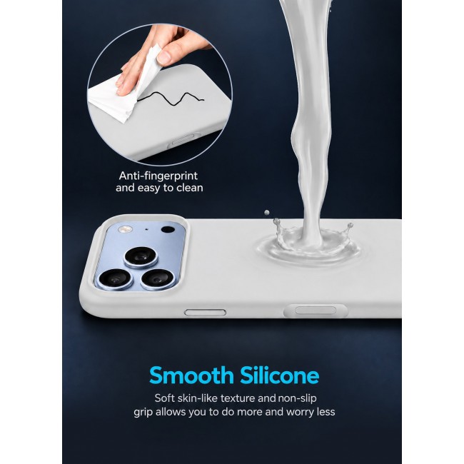 CATANES 2 Pack Silicone Case Designed for iPhone 18 Pro Max - Soft Liquid Silicone Slim Shockproof Protective Back Cover - White