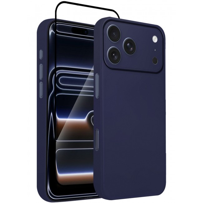 CATANES 2 Packs Air Skin Case Cover for Apple iPhone 17 Pro - Sturdy Back Cover - Durable Thin Case - Drop Protection Cover with 3D Screen Protector - Blue