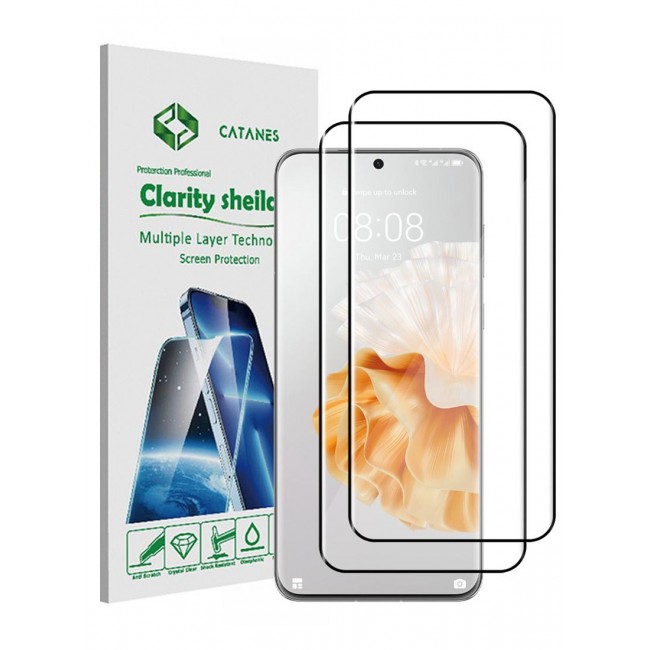 CATANES 2 Pack For Huawei P60 Pro Tempered Glass Screen Protector With Easy Installation Tray Anti Scratch Bubble Free