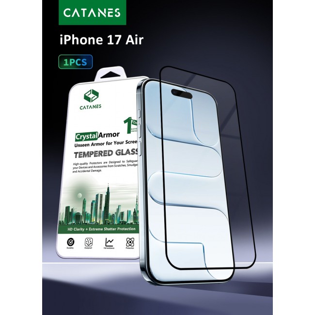 CATANES Screen Protector for iPhone 17 Air - 3D Full Coverage 9H Tempered Glass Bubble-Free Installation High Protection Scratch Resistant