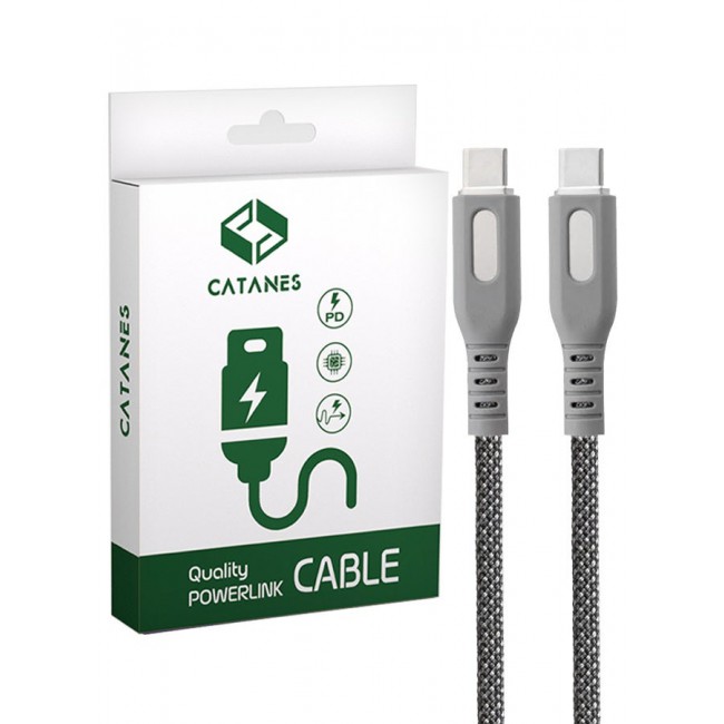 CATANES USB-C to USB-C Magnetic Charging Cable (1M) - PD Fast Charge, Detachable & Tangle-Free Design - Dark Grey