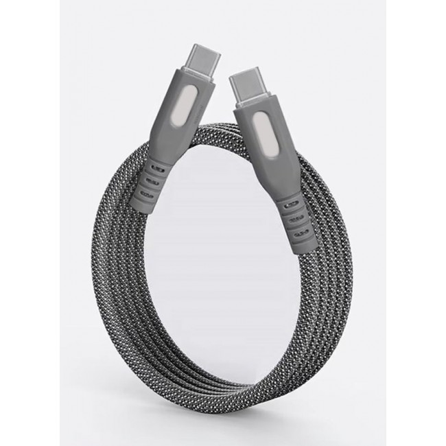 CATANES USB-C to USB-C Magnetic Charging Cable (1M) - PD Fast Charge, Detachable & Tangle-Free Design - Dark Grey