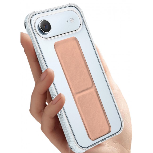 CATANES 2 Packs Finger Grip Clear Case Cover for iPhone 17 Air- Kickstand Car Magnetic Holder Multi-function Protective Two-in-one Case with Privacy Screen Protector - Pink