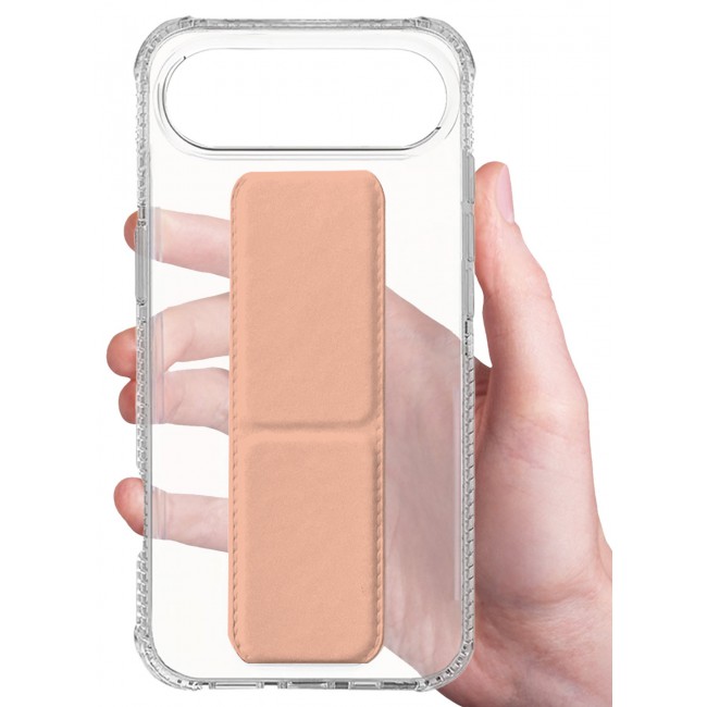 CATANES 2 Packs Finger Grip Clear Case Cover for iPhone 17 Air- Kickstand Car Magnetic Holder Multi-function Protective Two-in-one Case with Privacy Screen Protector - Pink