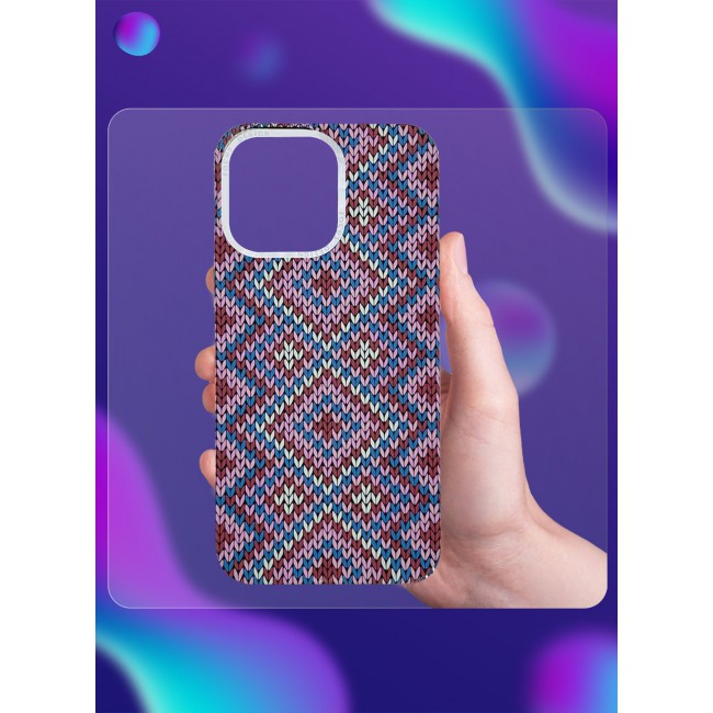 CATANES Ultra-Slim Woven Pattern Case Cover for iPhone 14 Pro Max Lightweight Protective Back Case - Purple