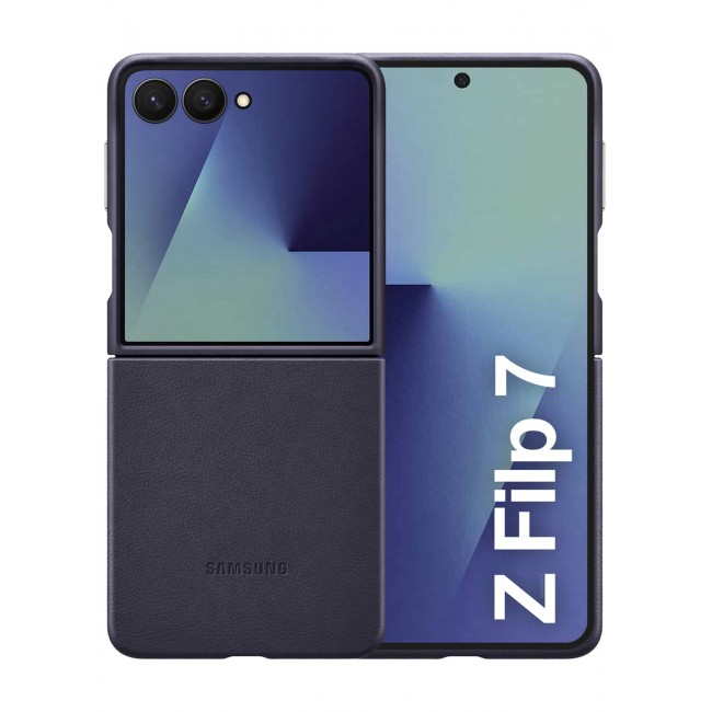 CATANES Leather Case Cover for Samsung Galaxy Z Flip 7 – Premium Protective Fold Design - Dark Blue