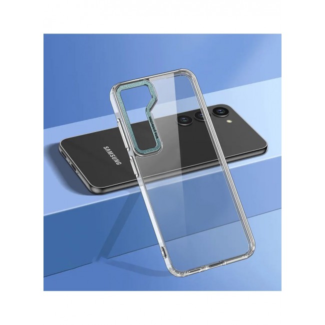 CATANES Samsung Galaxy S23 Clear Case Shockproof Slim Anti-Yellow Hybrid Hard PC+ TPU Cover Metal Camera Lens Frame