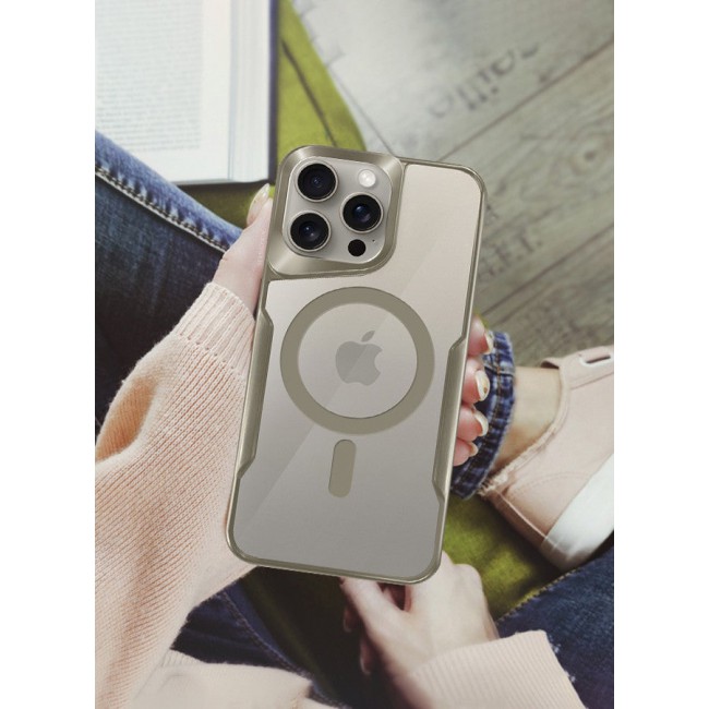 CATANES iPhone 15 Pro Max Case Magnetic Phone Case Slim Shockproof Cover New Design Electroplated Case Cover Titanium