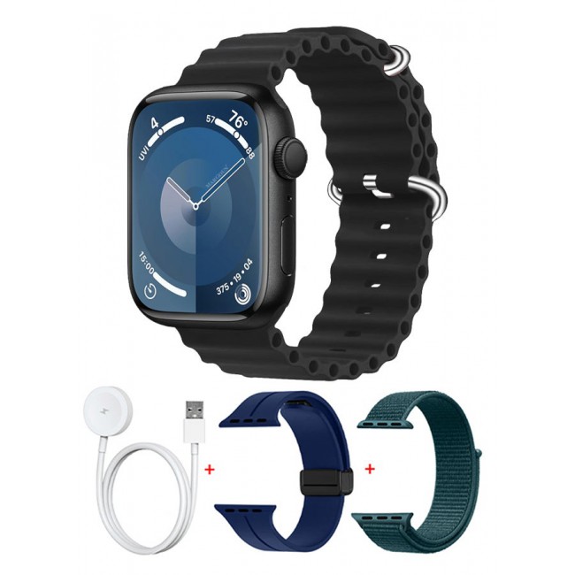 CATANES Smart Watch Fitness Tracker 44mm for Android and Ios with 3 Replacement Bands and Charging Cable - Multicolour 1