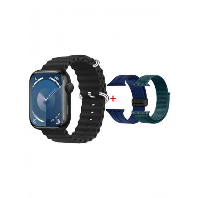 CATANES Smart Watch Fitness Tracker 44mm for Android and Ios with 3 Replacement Bands and Charging Cable - Multicolour 1