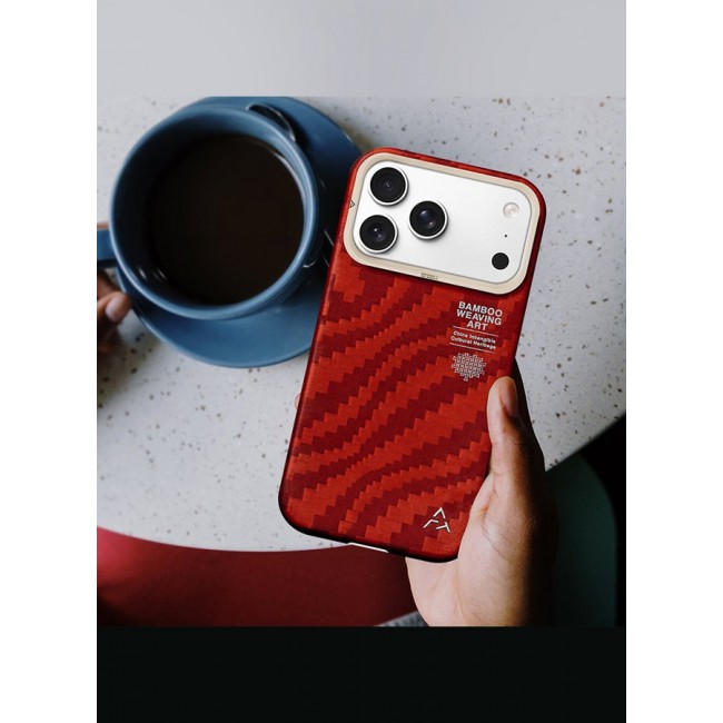 AIRITY Bamboo Fiber Protective Case for iPhone 17/18 Pro Ultra Durable, Lightweight & Premium Design Red