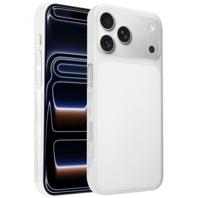 CATANES Case Cover for iPhone 17 Pro, Air Skin Line Design Back Cover, Sturdy Durable Ultra-Thin Case, Drop Protection Cover Clear - White