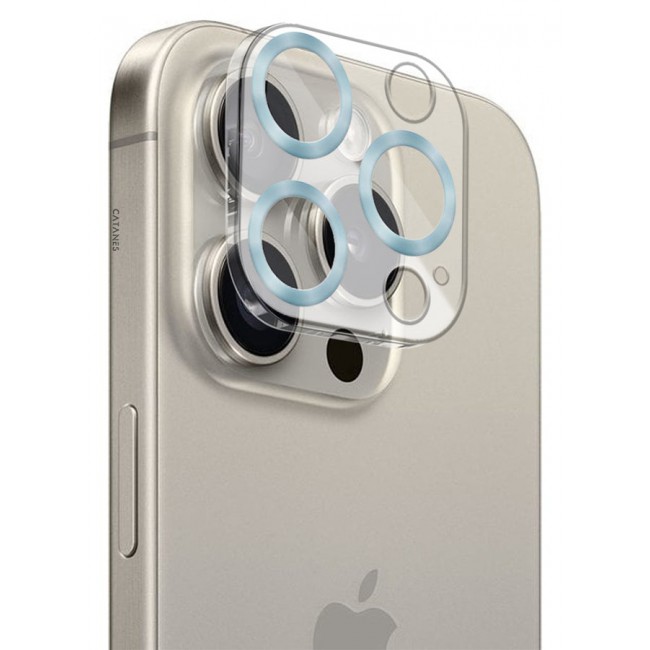 CATANES iPhone 14 Pro Camera Lens Protector Tempered Glass 9H Hardness Ultra HD Anti-Scratch Easy to Install Case Friendly Full Coverage Guard Seria Blue