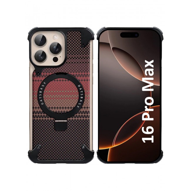 CATANES 2Packs Case Cover for iPhone 16 Pro Max, Magnetic Ring Stand, Carbon Fiber Texture, Shockproof Armor, MagSafe Compatible with Screen Protector - Brown
