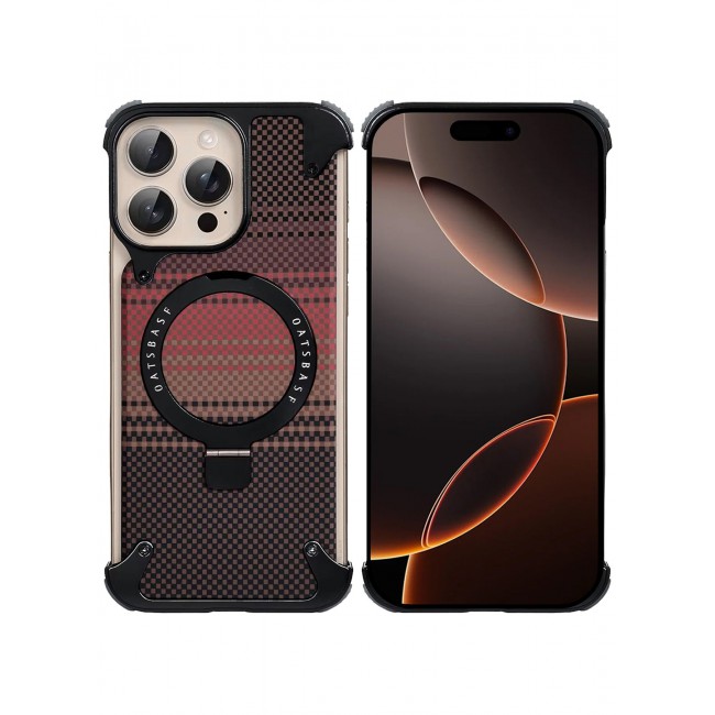 CATANES 2Packs Case Cover for iPhone 16 Pro Max, Magnetic Ring Stand, Carbon Fiber Texture, Shockproof Armor, MagSafe Compatible with Screen Protector - Brown