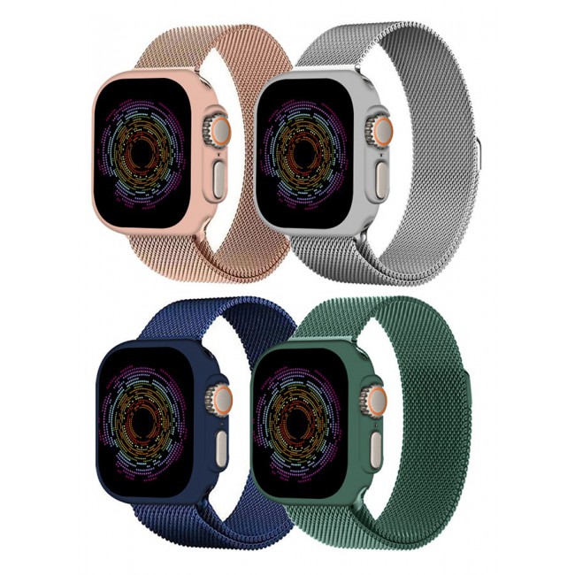 CATANES 4 Pack Stainless Steel Milanese Loop Compatible with Apple Watch Band 42mm 44mm 45mm 49mm men and women Mesh Loop Magnetic Clasp Replacement for iWatch Bands Ultra2/Ultra/Series 9 8 7 SE 6 5 4 3 2 1