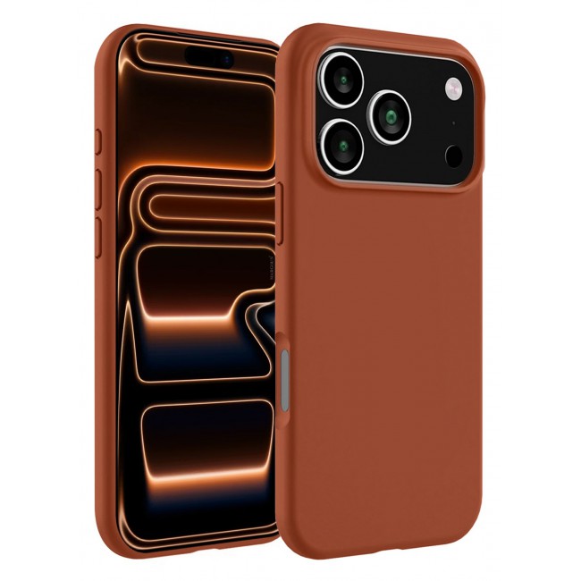 CATANES 2 Packs Silicone Protective Phone Case for iPhone 17 Pro - Soft Anti-Scratch Microfiber Lining Ultra Slim Drop Protection Phone Cover with Privacy Screen Protector - Windsor Brown