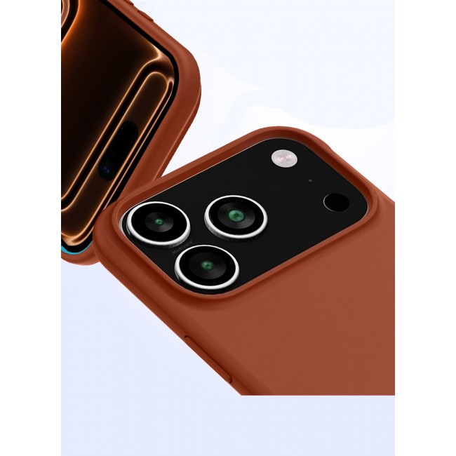 CATANES 2 Packs Silicone Protective Phone Case for iPhone 17 Pro - Soft Anti-Scratch Microfiber Lining Ultra Slim Drop Protection Phone Cover with Privacy Screen Protector - Windsor Brown
