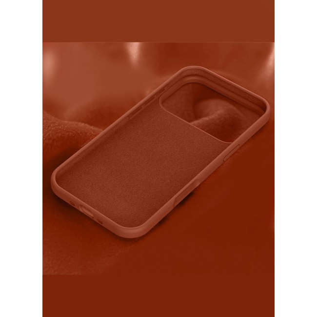 CATANES 2 Packs Silicone Protective Phone Case for iPhone 17 Pro - Soft Anti-Scratch Microfiber Lining Ultra Slim Drop Protection Phone Cover with Privacy Screen Protector - Windsor Brown