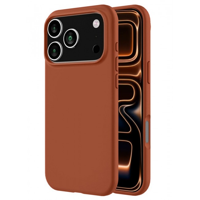 CATANES 2 Packs Silicone Protective Phone Case for iPhone 17 Pro - Soft Anti-Scratch Microfiber Lining Ultra Slim Drop Protection Phone Cover with Privacy Screen Protector - Windsor Brown