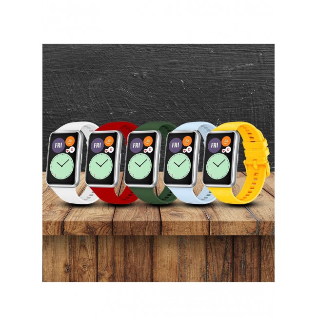 CATANES 5 Pack For Huawei Watch Fit 2 Silicone Bracelet Replacement Strap Multicolour 4(Only Compatible with Huawei Watch Fit 2)