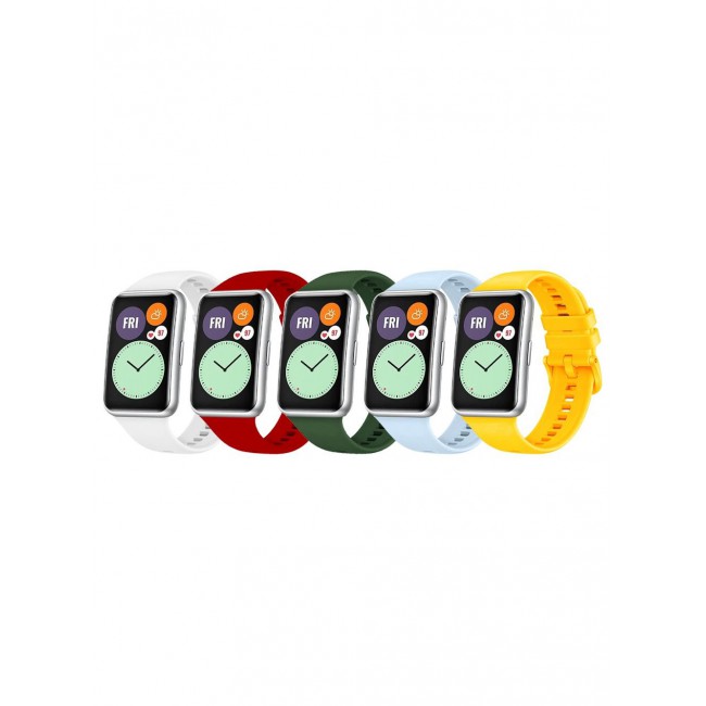 CATANES 5 Pack For Huawei Watch Fit 2 Silicone Bracelet Replacement Strap Multicolour 4(Only Compatible with Huawei Watch Fit 2)
