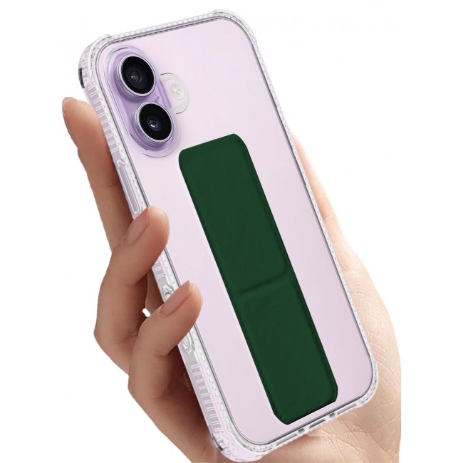 CATANES 2 Packs Finger Grip Clear Case Cover for iPhone 17- Kickstand Car Magnetic Holder Multi-function Protective Two-in-one Case with 3D Screen Protector - Dark Green