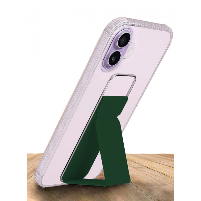 CATANES 2 Packs Finger Grip Clear Case Cover for iPhone 17- Kickstand Car Magnetic Holder Multi-function Protective Two-in-one Case with 3D Screen Protector - Dark Green