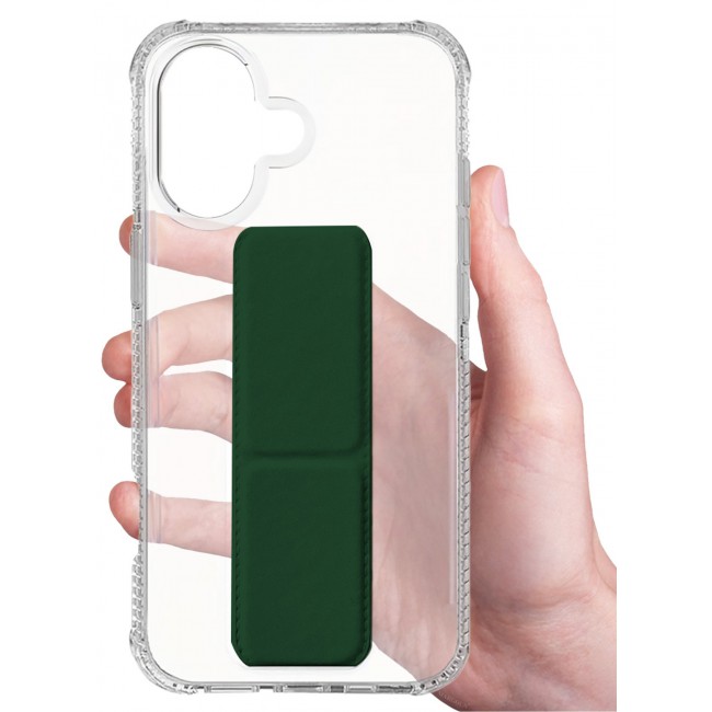 CATANES 2 Packs Finger Grip Clear Case Cover for iPhone 17- Kickstand Car Magnetic Holder Multi-function Protective Two-in-one Case with 3D Screen Protector - Dark Green