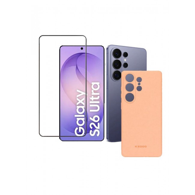 KZDOO 2Packs Case for Galaxy S26 Ultra Air Skin Case All Around Full Protection Ultra Slim 0.3mm Thickness 4g Feather Weight with 3D Screen Protector - Orange