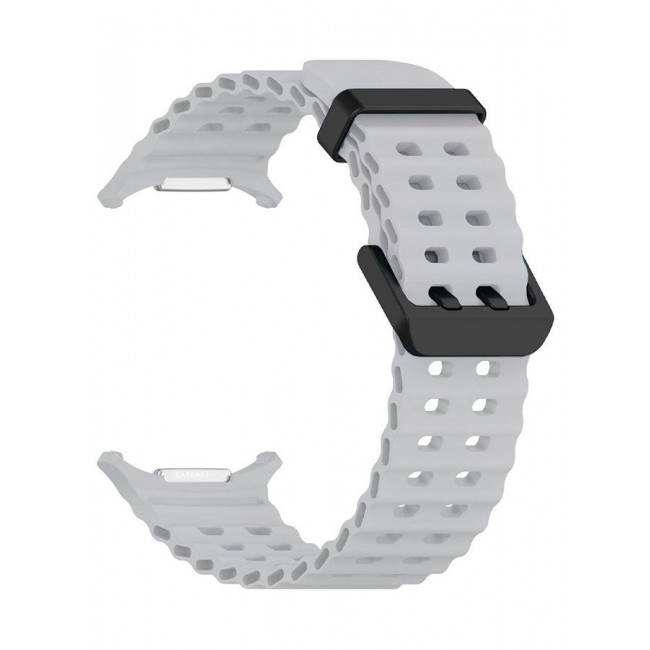 CATANES (for Samsung Galaxy Watch 7 Ultra 47mm) Silicone Band Soft Ocean Silicone Sport Strap Replacement Accessory Light Grey